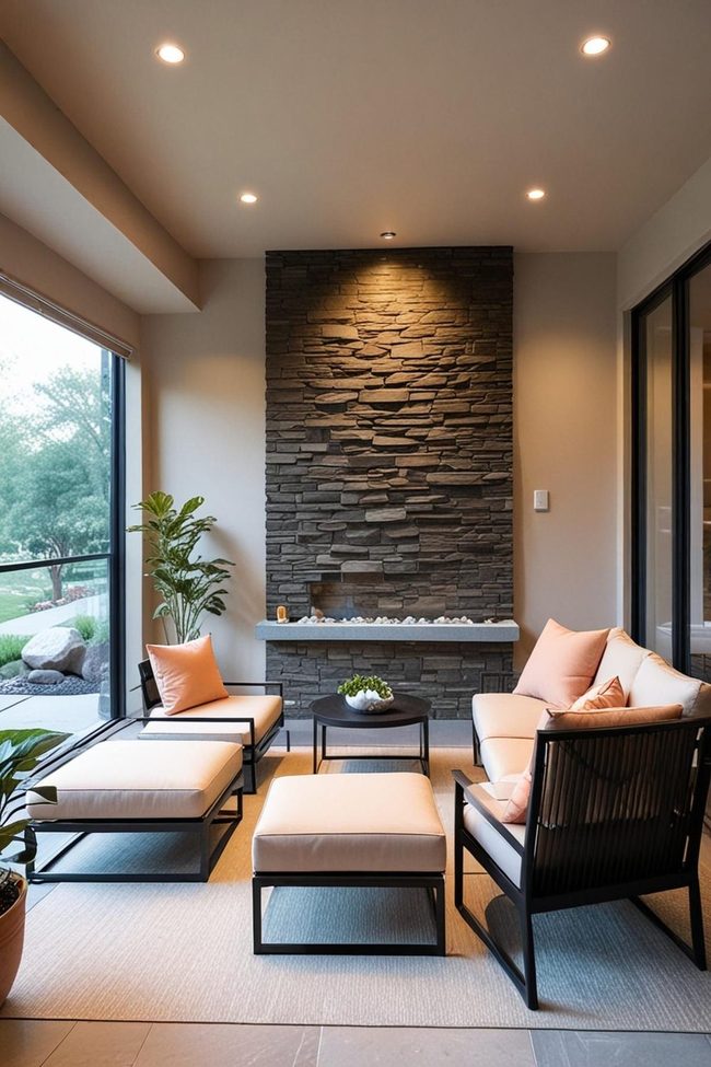 Water Feature Stone and Glass