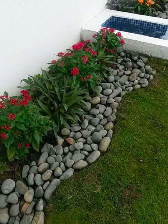 River Stone Garden Borders