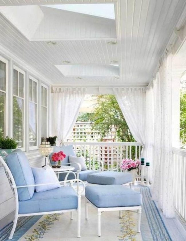 Blue And Yellow Patterned Porch