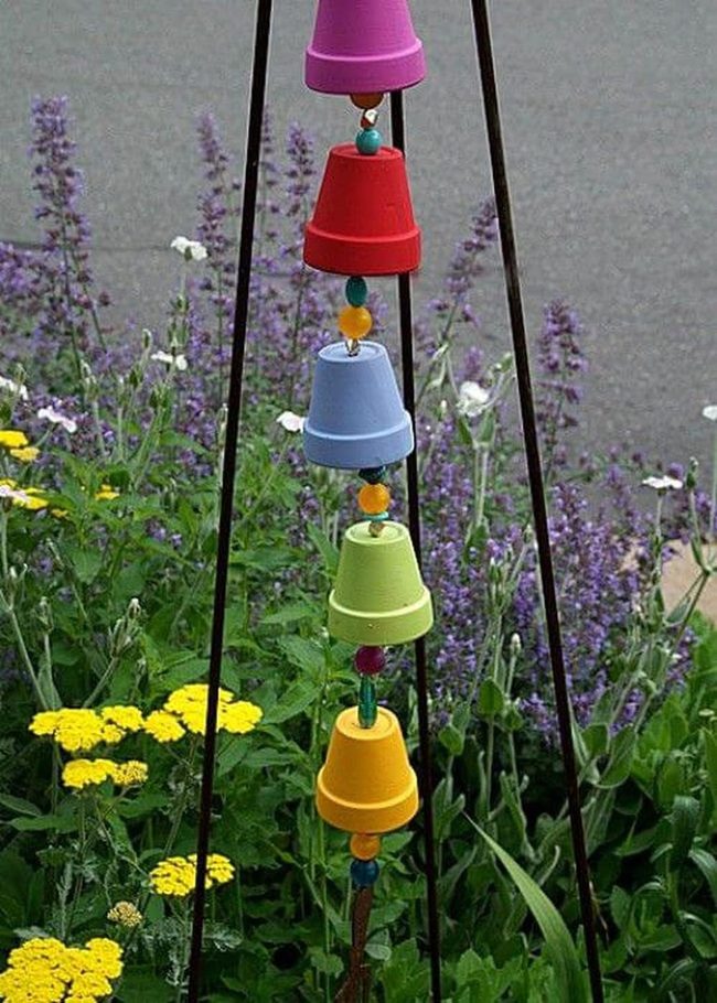 Painted Pots Catch Rainwater