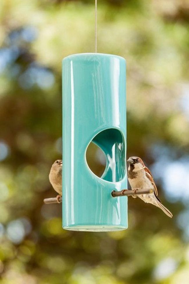 Teal Sparkle Bird Feeders