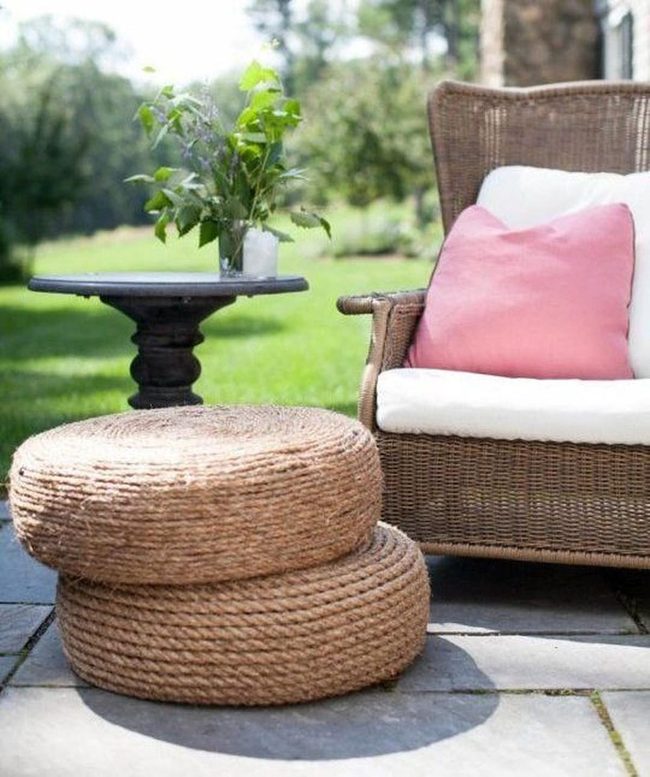 Woven Wicker Meets Soft Cushions