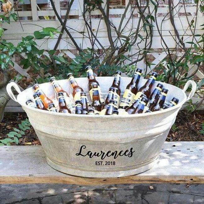 Iced Drinks In Vintage Metal Tub
