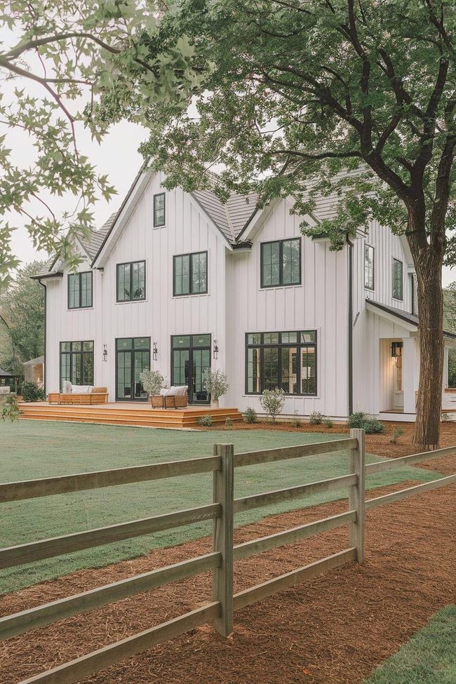 White Farmhouse Black Frame Elegance