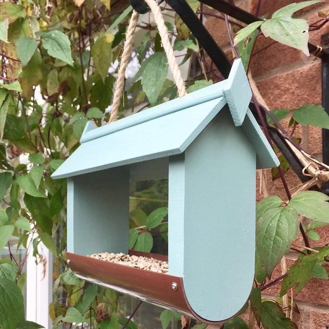 Pastel Painted Wooden Bird Feeder