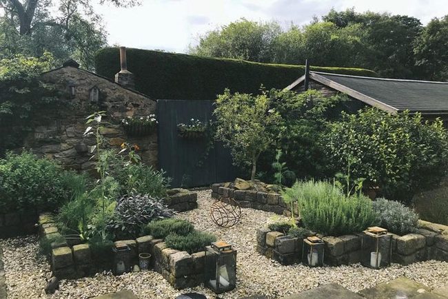 Stone Planters Meet Modern Metal