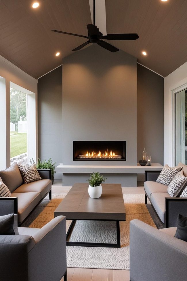Fireplace Extends Your Porch Season