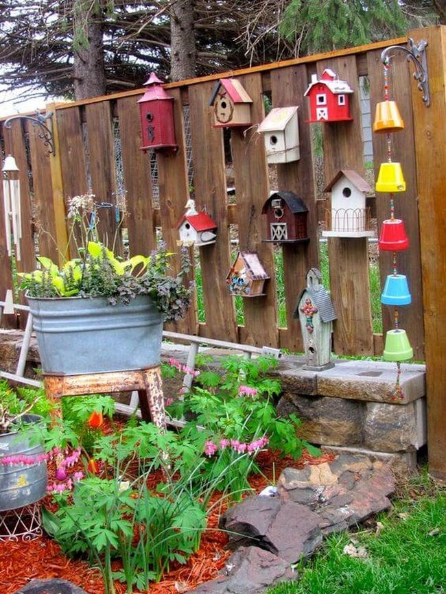 Painted Birdhouses With Wooden Charm