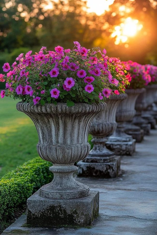 Pink Blooms Meet Stone Beauty