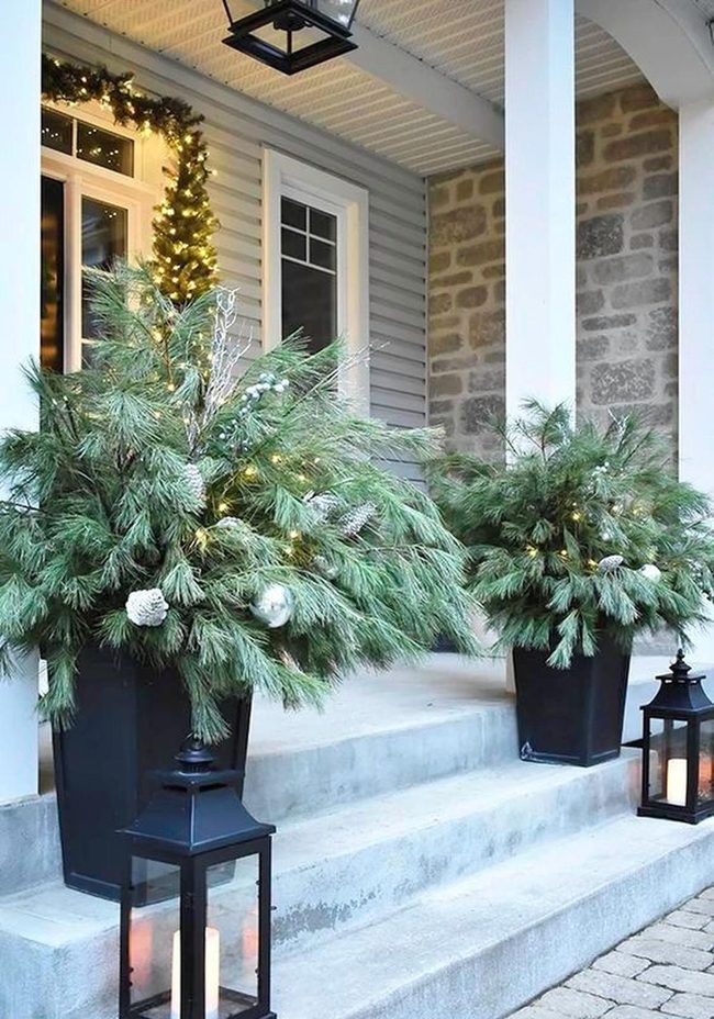 Black Planters Frame Festive Entry