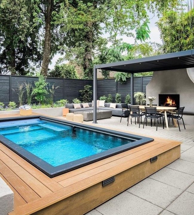 Sunken Pool Within Wood Deck
