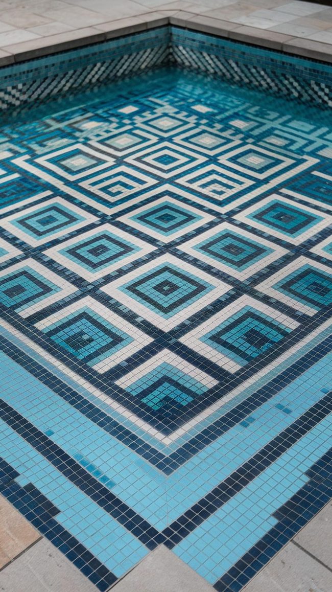 Mosaic Patterns Transform Poolside