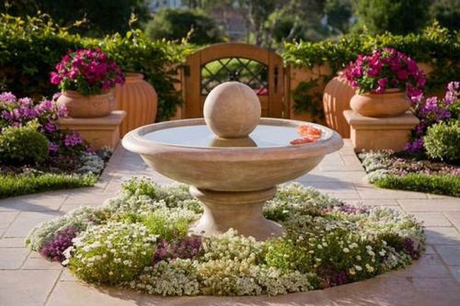 Stone Fountain Garden Centerpiece