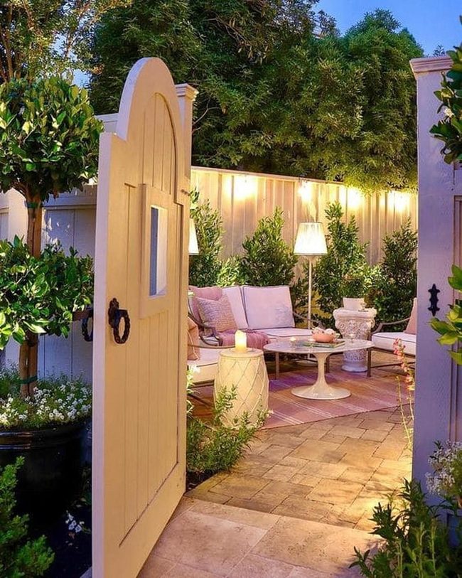 Stone Pavers And Potted Greenery