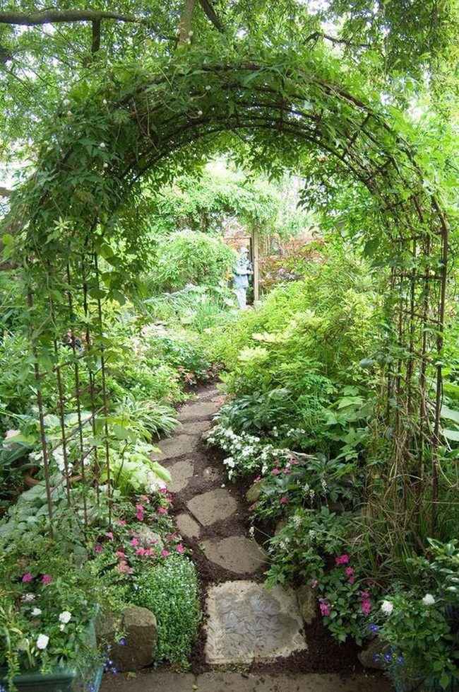 Flowering Vines Frame Garden Pathways