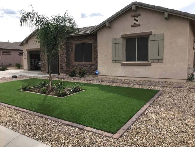 Granite And Turf Minimalist Oasis