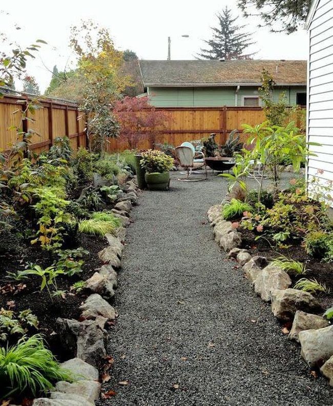 Gravel Path Through Blooming Garden