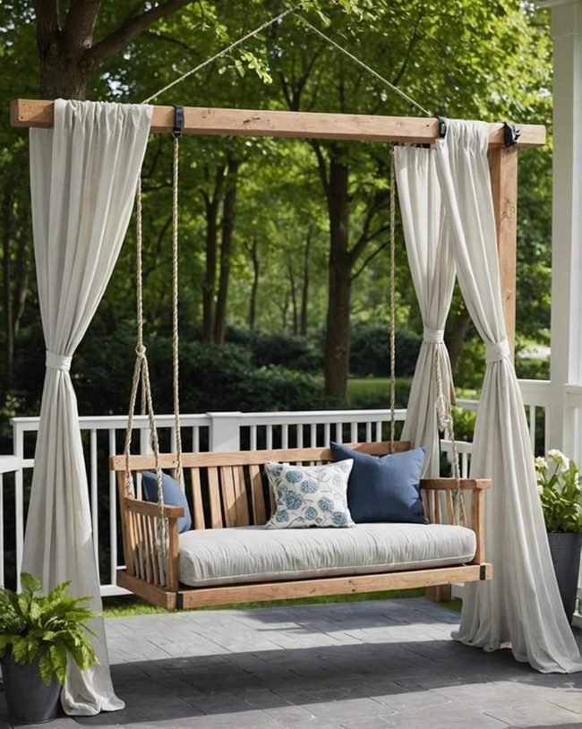 Shaded Fabric Swing Retreat