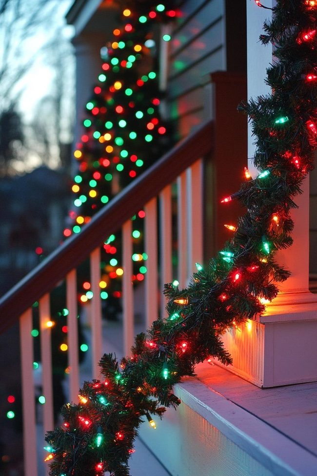Fifties Christmas Lights In Green