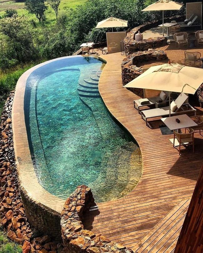 Curved Water Meets Woodland Stone