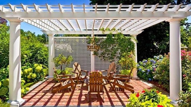Lattice Pergola With Climbing Vines