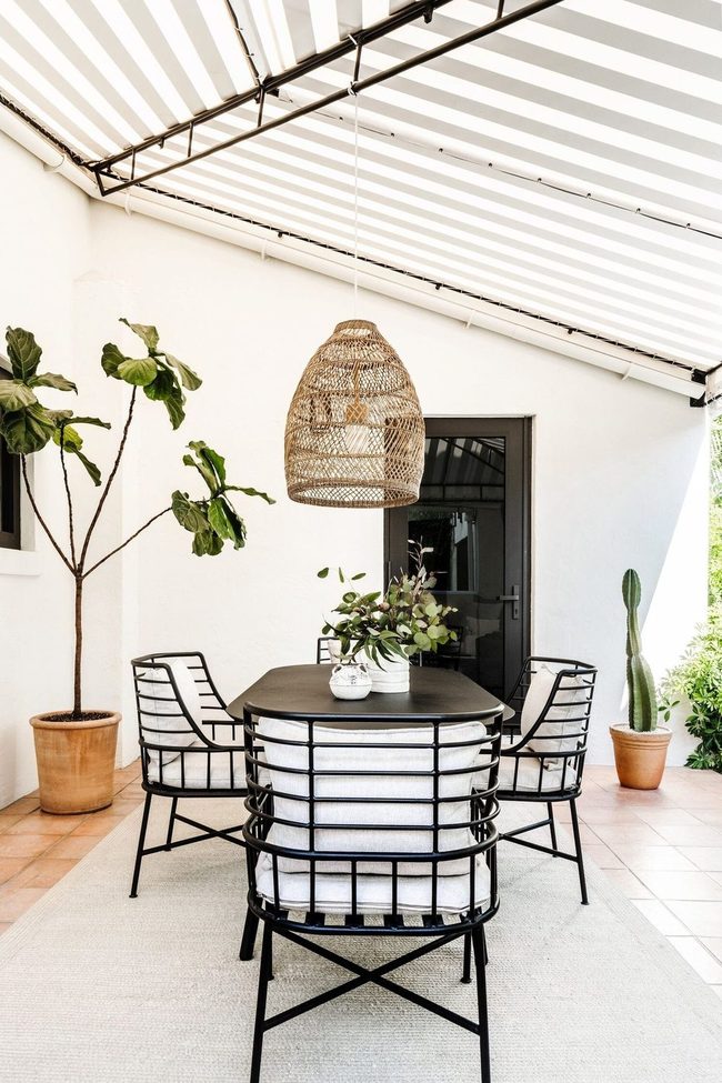 Canvas Striped Patio Shade