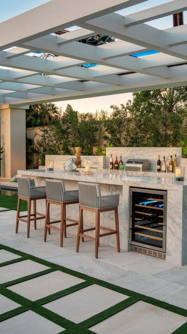 Marble Bar, Teak Elegance, Backyard Luxury