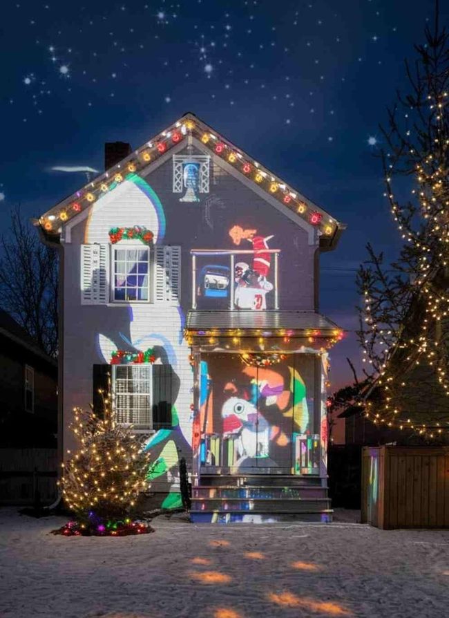 Animated Snow And Reindeer Projections