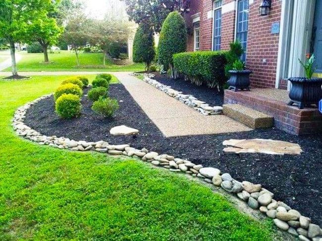 River Rock Entry Garden Path
