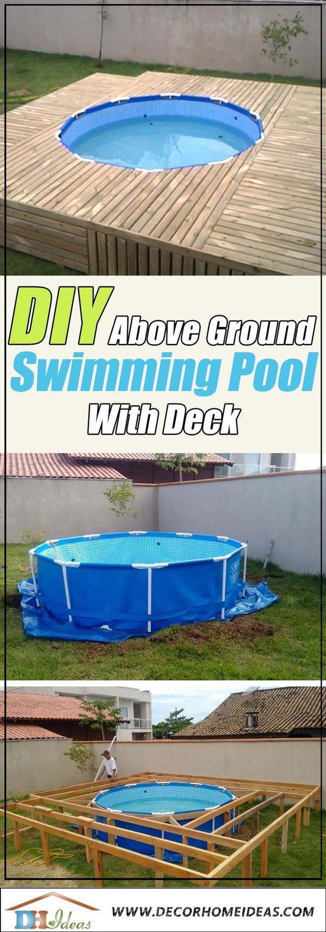 Bright Wood Pool Deck Frame