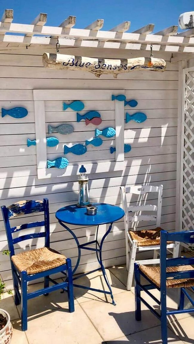 Seaside Blues And Sandy Walls