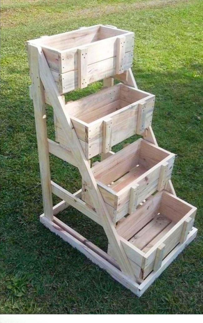 Tiered Wood Planter For Small Spaces