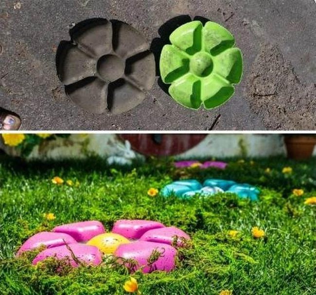 Painted Hypertufa Garden Planters