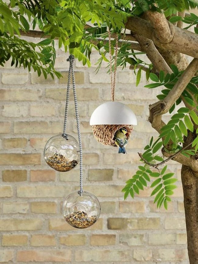 White-Topped Birdhouses Framed Green