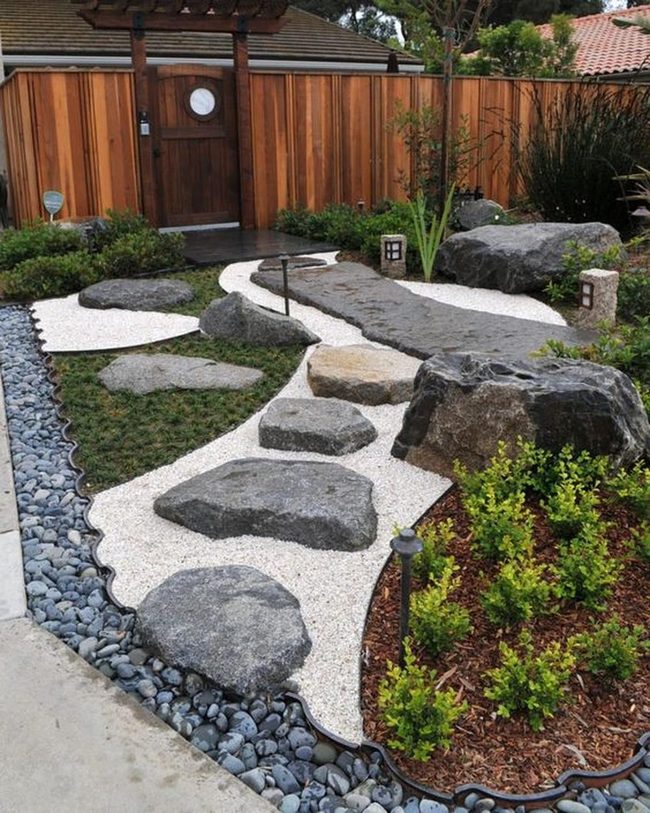 White Gravel Japanese Garden Paths
