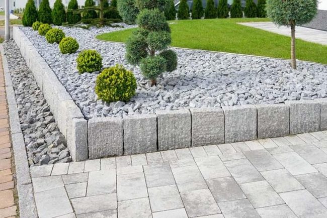 Stone Edges Define Garden Boundaries