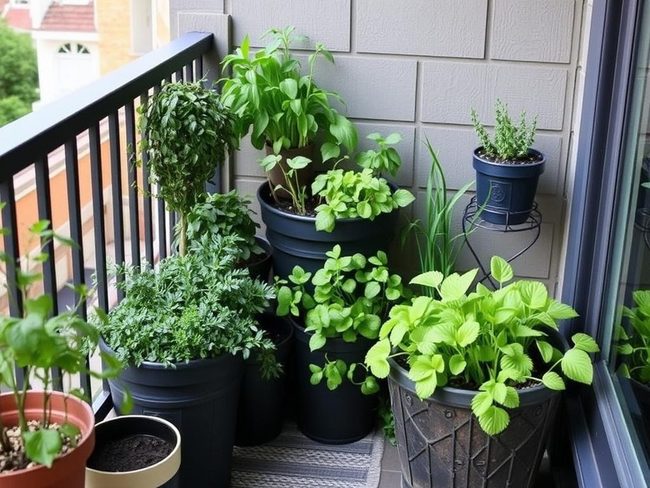 Potted Herbs Freshen Your Balcony