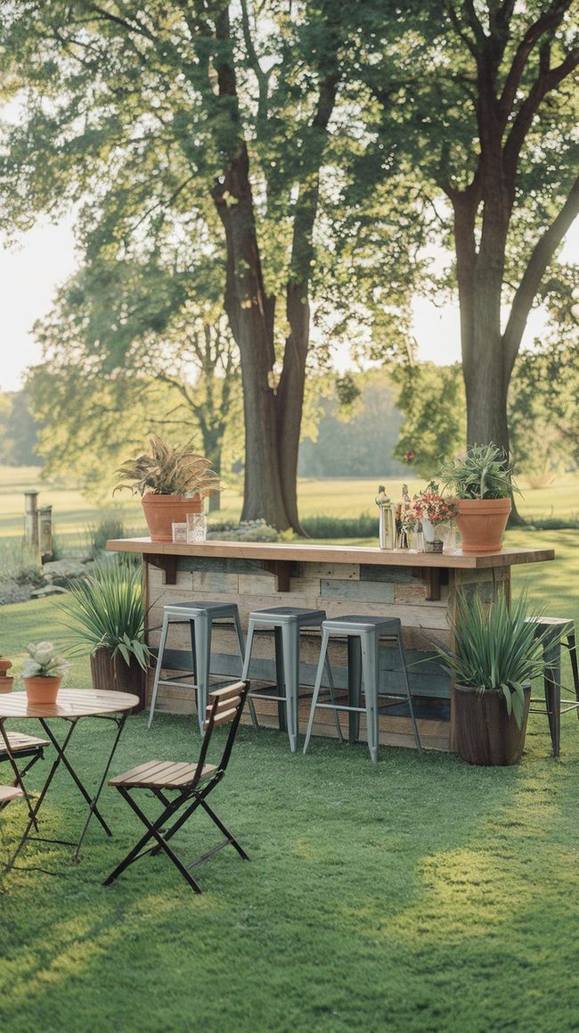 Creative Handmade Backyard Raw Timber Bars