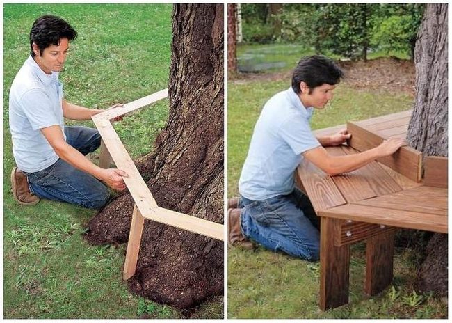 Circular Wooden Benches For Gatherings