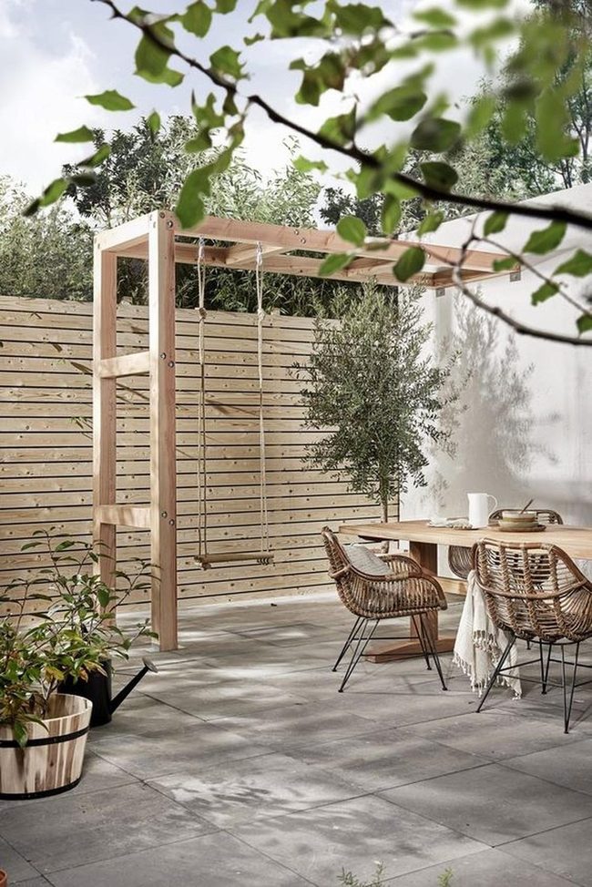 Natural Wood Outdoor Gathering Space