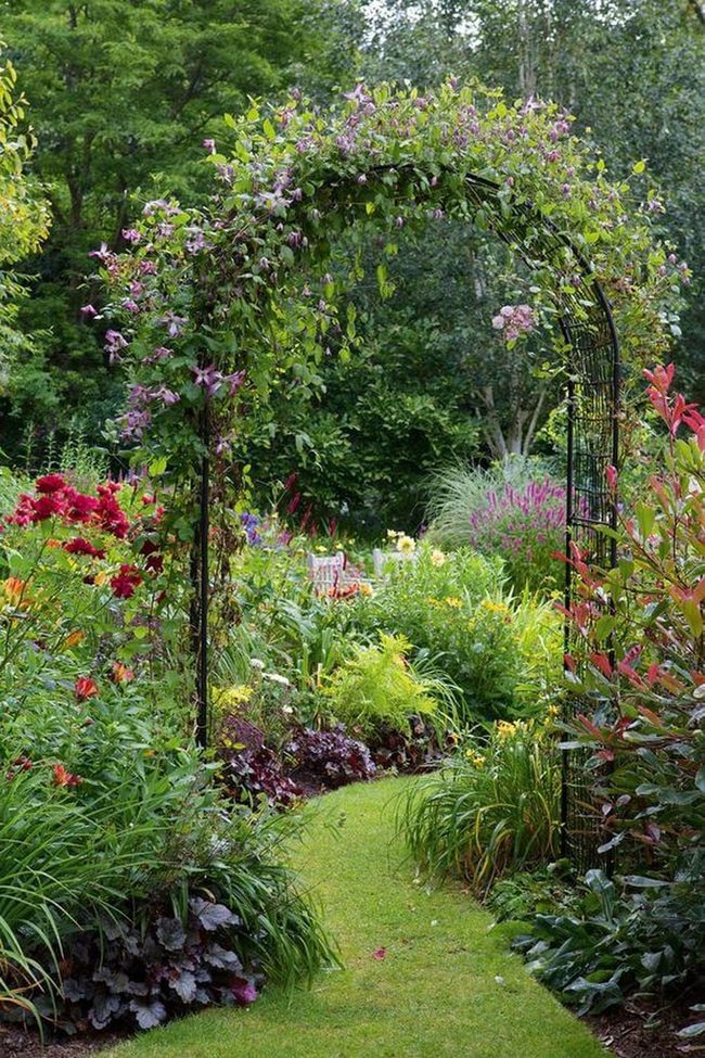 Cascading Blooms Through Garden Arch