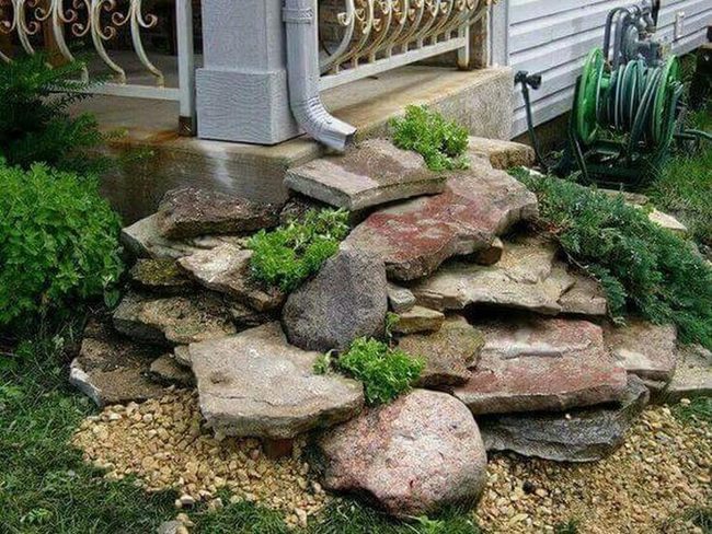 Stacked Stone Garden With Succulents