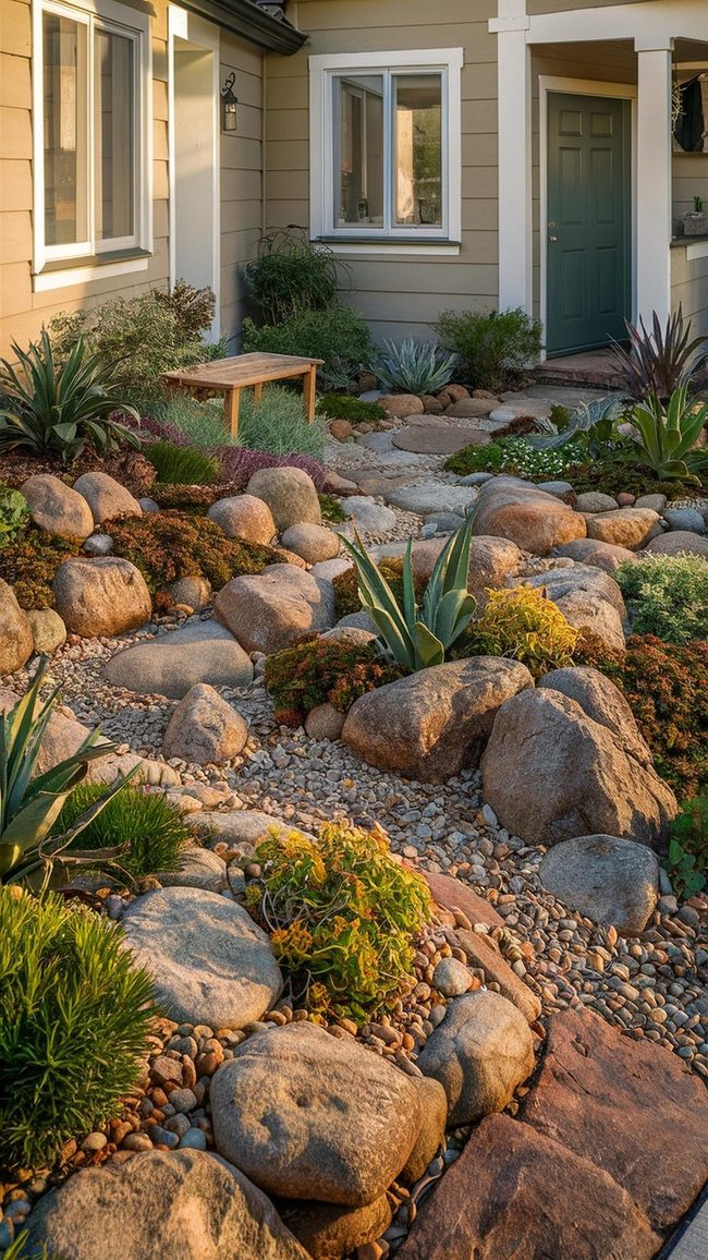 Water Cascading Through Stone