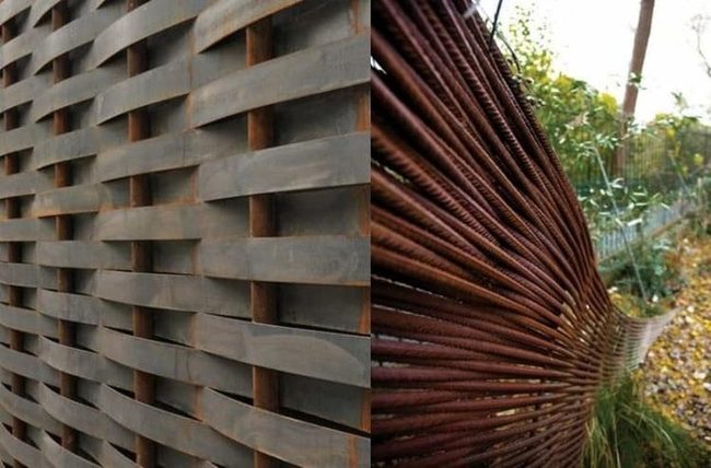 Braided Corten Steel Garden Boundary