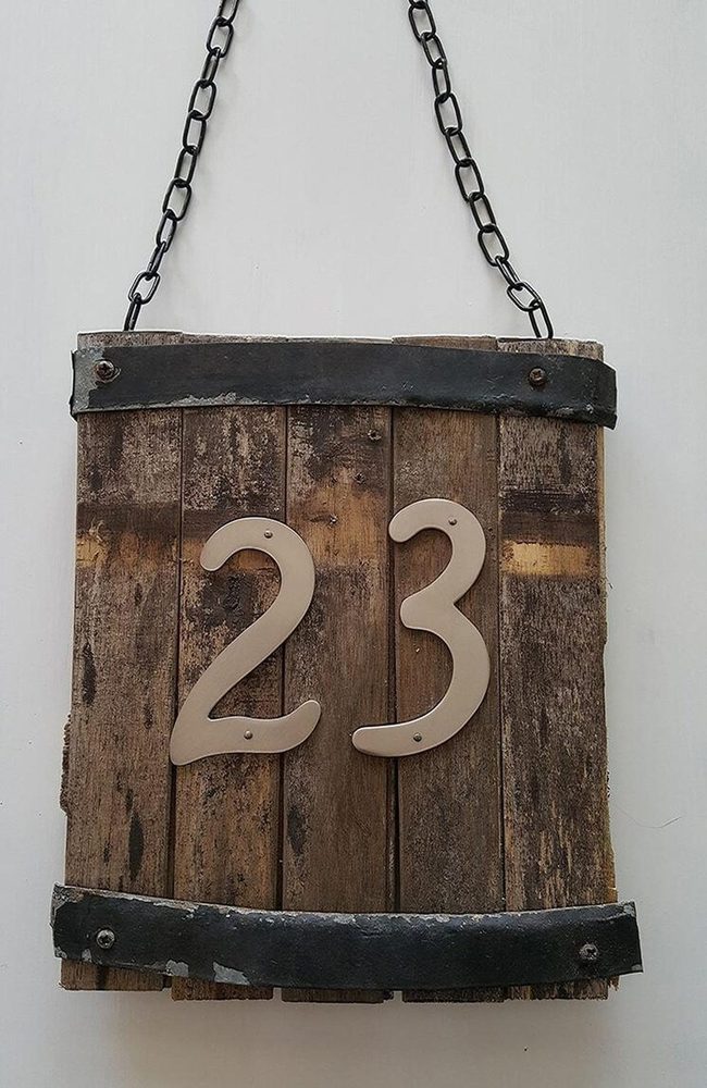 Distressed Sign With Black Chain