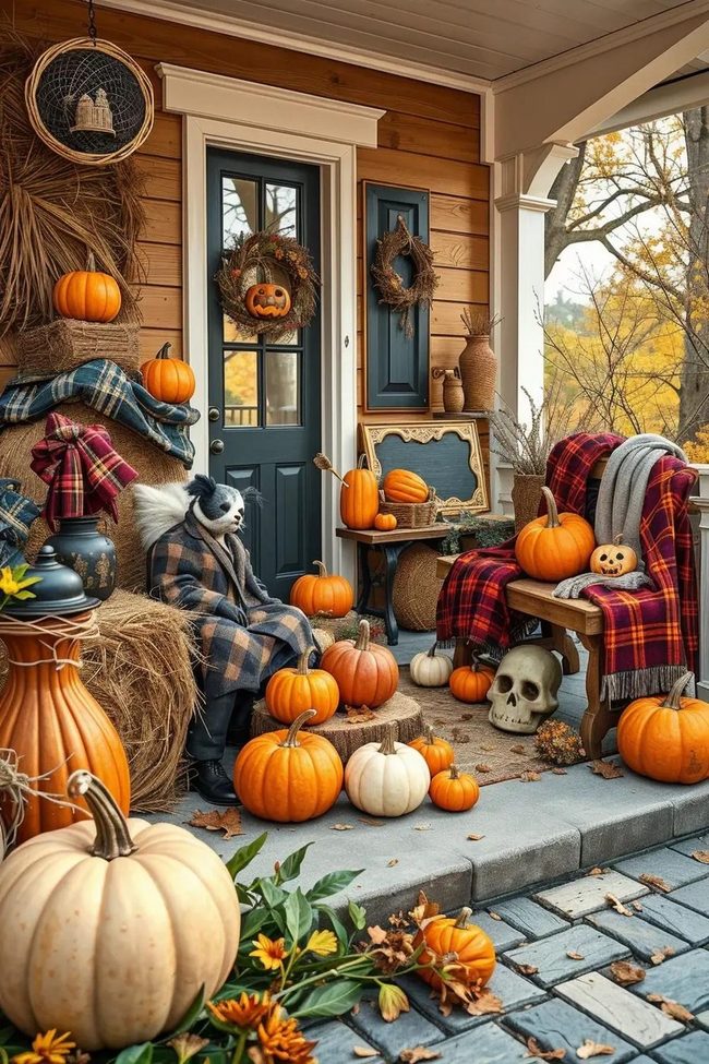 Multicolored Pumpkins with Layered Textures