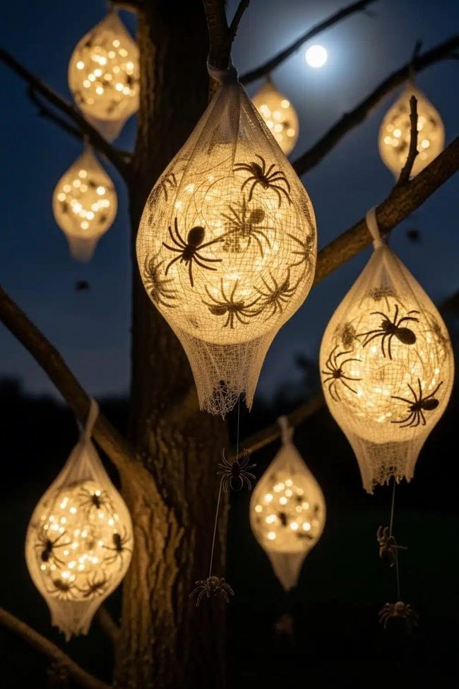 Glowing White Spider Egg Sacs