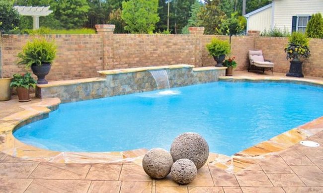 Curved Stone Pools Classical Elegance