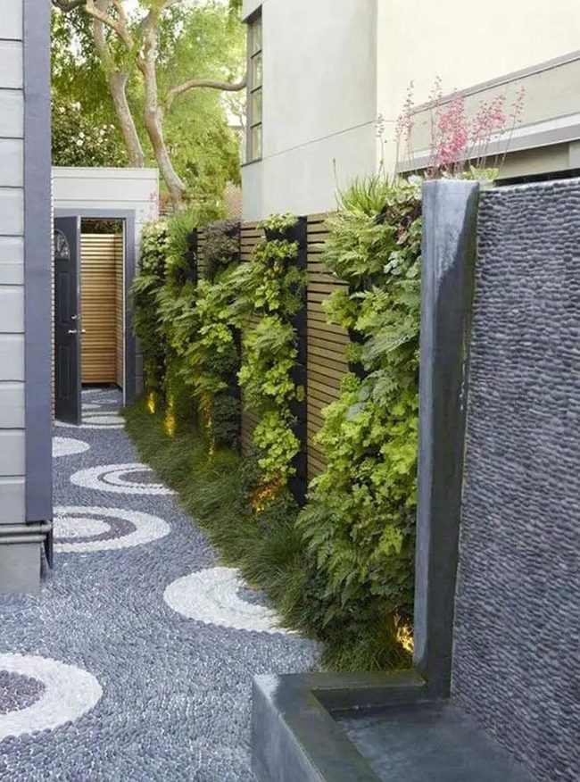 Waterfall Wall Garden With Living Vines
