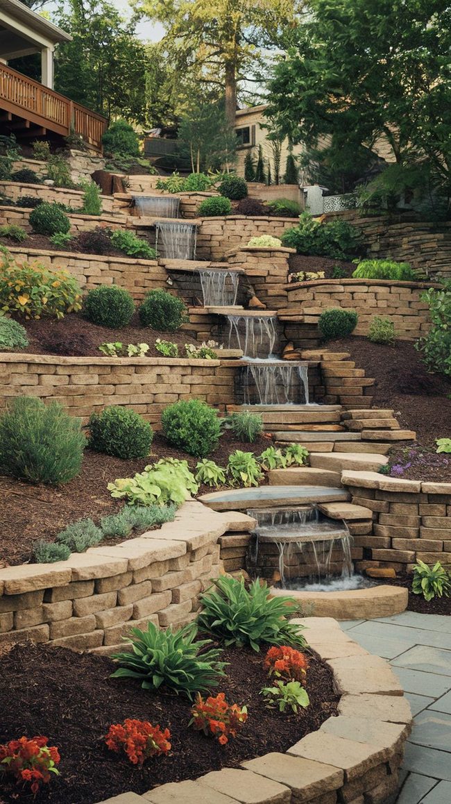 Tiered Stone Patio Levels